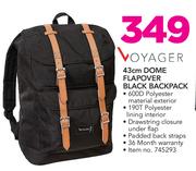 Voyager 43cm Dome Flapover Black Backpack