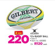 Gilbert 15's Rugby Ball Size 5-Each