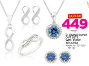 JCSA Sterling Silver Gift Sets With Cubic Zirconia-Per Set