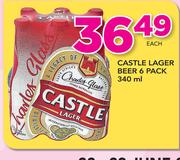 Castle Lager Beer 6 Pack-340ml Each