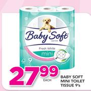 Baby Soft Mini Toilet Tissue-9's Each