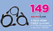 Ultra Link 3 Pack HDMI Cable UL-HC3MP