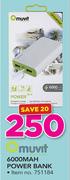 Muvit 6000 Mah Power Bank