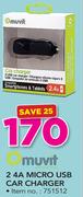 Muvit 2.4A Micro USB Car Charger