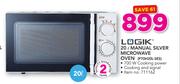 Logik 20Ltr Manual Silver Microwave Oven P70H20L-SES