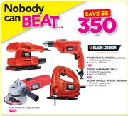 Black & Decker Finishing Sander KA300-QS Or 500W Hammer Drill Or 400W Single Speed Jigsaw-Each