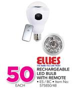 Ellies Rechargeable LED Bulb With Remote-Each