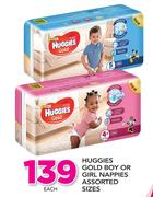Huggies Gold Boy Or Girl Nappies Assorted Sizes-Each