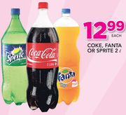 Coke, Fanta Or Sprite-2Ltr Each