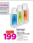 Lexar V20 16GB Triple Pack USB
