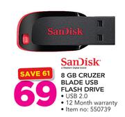 Sandisk 8GB Cruzer Blade USB Flash Drive