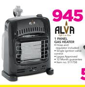Alva 1 Panel Gas Heater Includes Hose And Regulator