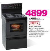 Defy 4 Solid Plate Stove BLK DSS-494