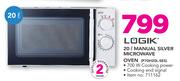 Logik 20Ltr Manual Silver Microwave Oven P70H20L-SES