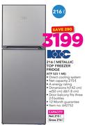 KIC 216Ltr Metallic Top Freezer Fridge KTF 523 1 ME