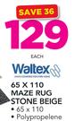 Waltex 65 x 110 Maze Rug Stone Beige-Each