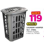 Addis 56Ltr Laundry Hamper Steel
