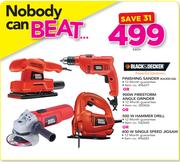 Black & Decker Finishing Sander Or 900W Firestorm Angle Grinder Or 500W Hammer Drill-Each