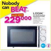 Logik 20Ltr Silver Manual Microwave Oven P70H20L-SES