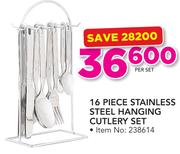 16 Piece Stainless Steel hanging Cutlery Set-Per Set