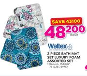 Waltex 2 Piece Bath Mat Set Luxury Foam Assorted Set-Per Set