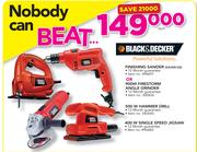 Black & Decker Finishing Sander & 900W Firestorm Angle Grinder & 500W Hammer Drill -Each