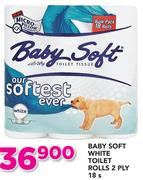 Baby Soft White Toilet Rolls 2Ply-18's Per Pack