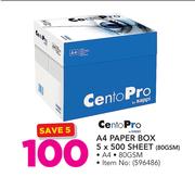 Cento Pro A4 Paper Box 5X500 Sheet 80GSM