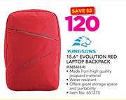 Kingsons 15.6" Evolution Red Laptop Backpack KS85333-R