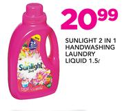 Sunlight 2 In 1 Handwashing Laundry Liquid 1.5Ltr
