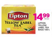 Lipton Yellow Label Tea Bags-100's Per Box