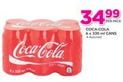 Coca-Cola Cans-6x330ml Per Pack