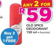 Old Spice Deodorant Assorted-2x150ml (Buy 2 & Get 1 Free Deal)