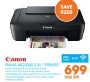 Canon Pixma MG3040 3 In 1 Printer