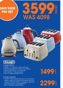 Delonghi Icona Kettle + Delonghi Icona Toaster-Per Set