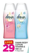 Dawn Body Lotion Vitamin E Assorted-2x400ml 