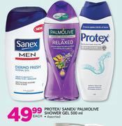 Protex/Sanex/Palmolive Shower Gel 500ml Assorted-Each