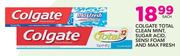 Colgate Total Clean Mint, Sugar Acid, Sensi Foam And Maxi Fresh-Each