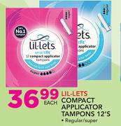 Lil-Lets Compact Applicator Tampons(Regular/Super)-12's Each