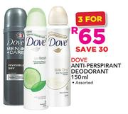 Dove Anti-Perspirant Deodorant Assorted-3x150ml