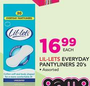 Lil-Lets Everyday Pantyliners Assorted-20's Each