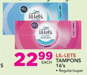 Lil-Lets Tampons(Regular/Super)-16's Each