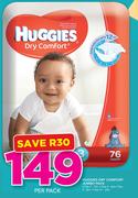 Huggies Dry Comfort Jumbo Pack(Size3 76's/Size4 66's/Size5 56's Or Size4+ 60's Pack)-Per Pack