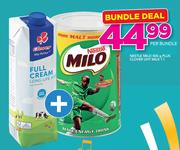 Nestle Milo-500g Plus Clover UHT Milk-1Ltr Per Bundle