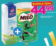 Nestle Milo 500g Plus Clover UHT Milk 1Ltr-Per Bundle