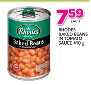 Rhodes Baked Beans In Tomato Sauce-410g