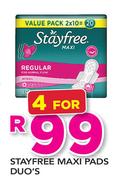 Stayfree Maxi Pads Duo's-For 4