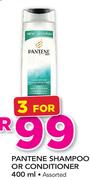 Pantene Shampoo Or Conditioner-3x400ml
