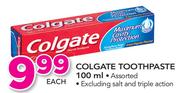 Colgate Toothpaste Assorted Excluding Salt And Triple Action-100ml