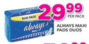 Always Maxi Pads Duo-Per Pack